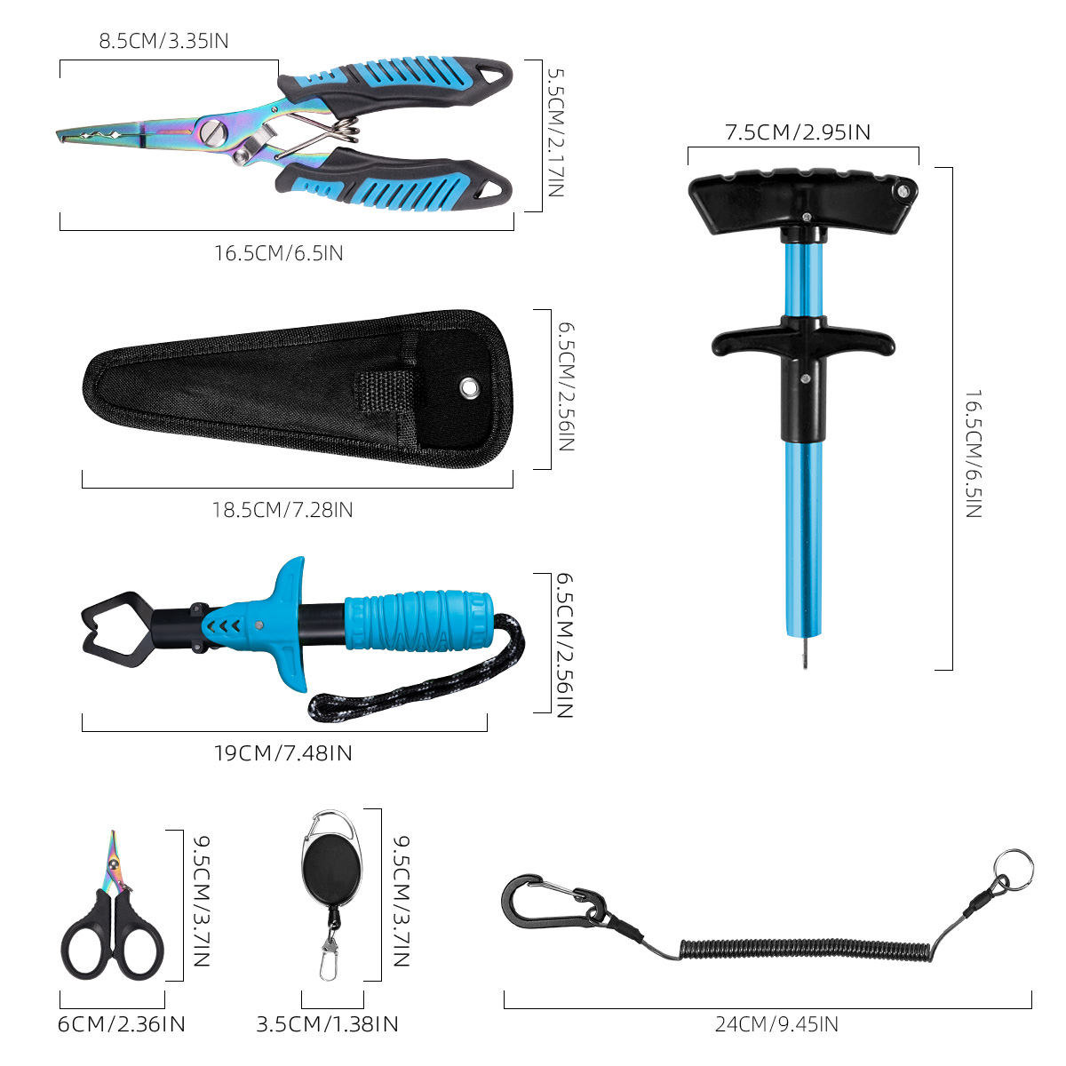 7-piece fishing tool set, prof - Saltwater Line recension och pris