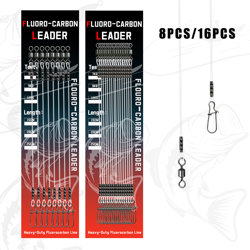 8/16pcs Fluorocarbon Wire Lead - Fluorocarbon Line recension och pris